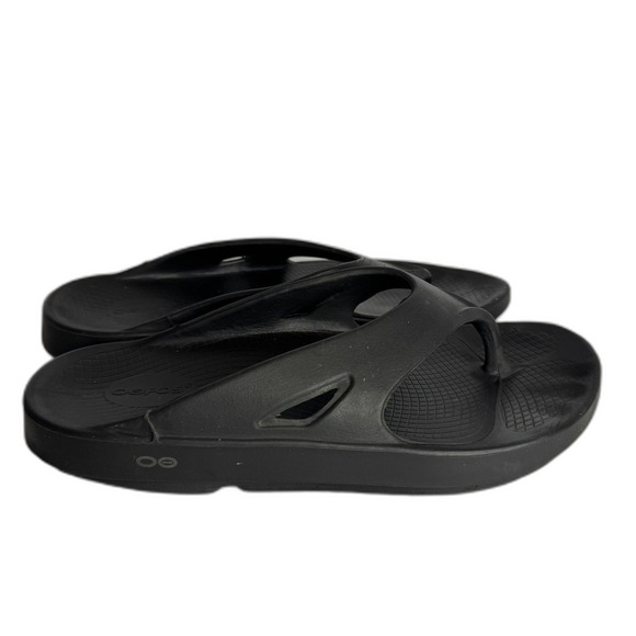 OOFOS Sandals Mens Size 12 Womens 14 Black OOriginal Recovery Flip Flop Thong - Picture 4 of 9